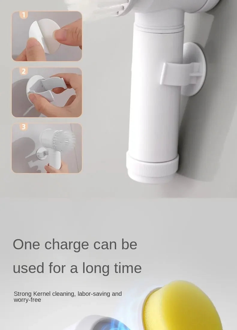 Cepillo Inalámbrico Eléctrico Multiuso — Limpieza Cocina y Baño
